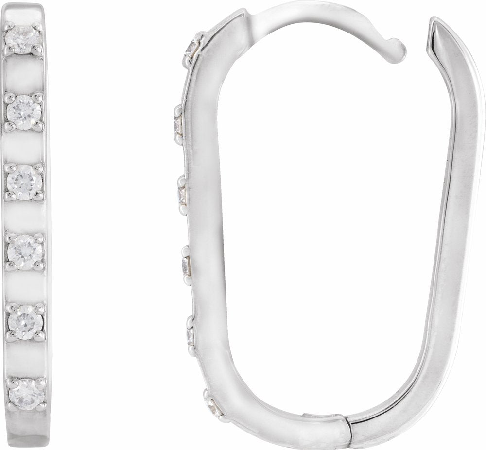 14K White Gold 1/6 CTW Natural Diamond 19.5 mm Hoop Earrings