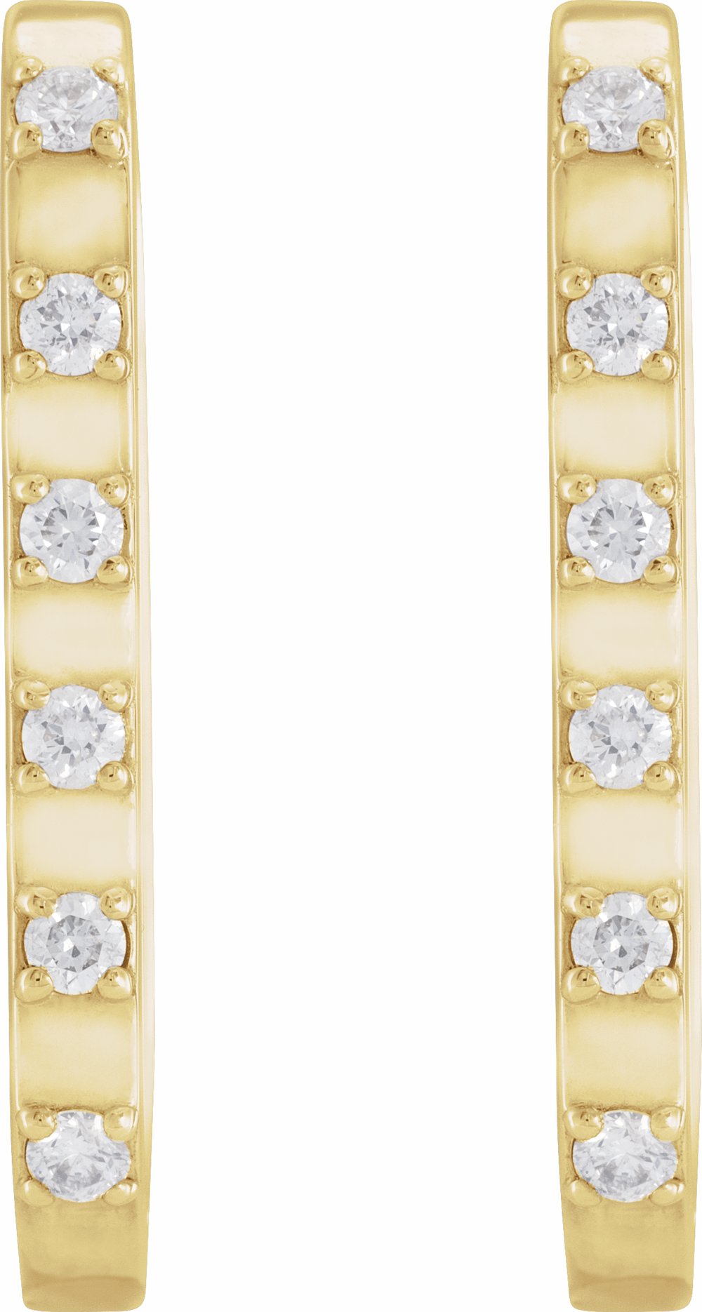 14K Yellow Gold 1/6 CTW Natural Diamond 19.5 mm Hoop Earrings