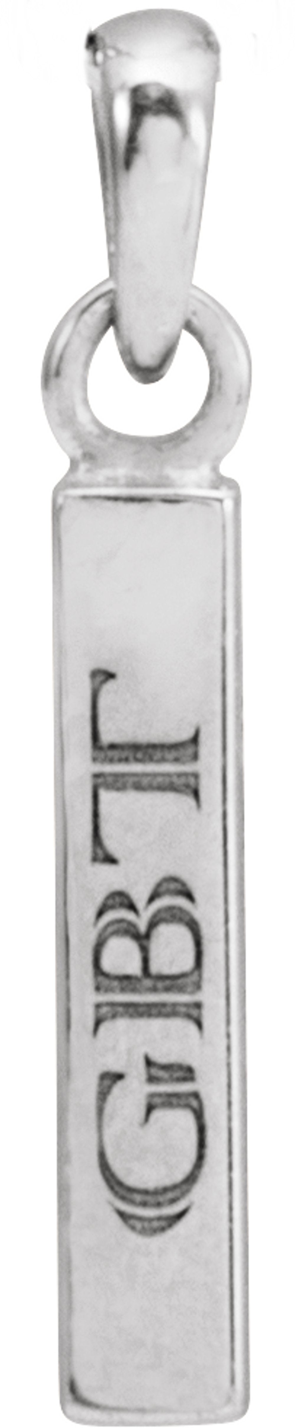 Sterling Silver Engravable Four-Sided Bar Pendant