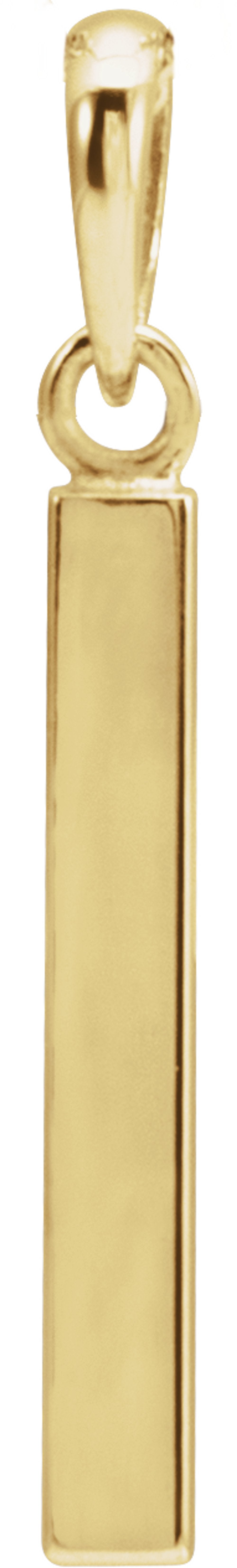 14K Yellow Gold Engravable Four-Sided Bar Pendant