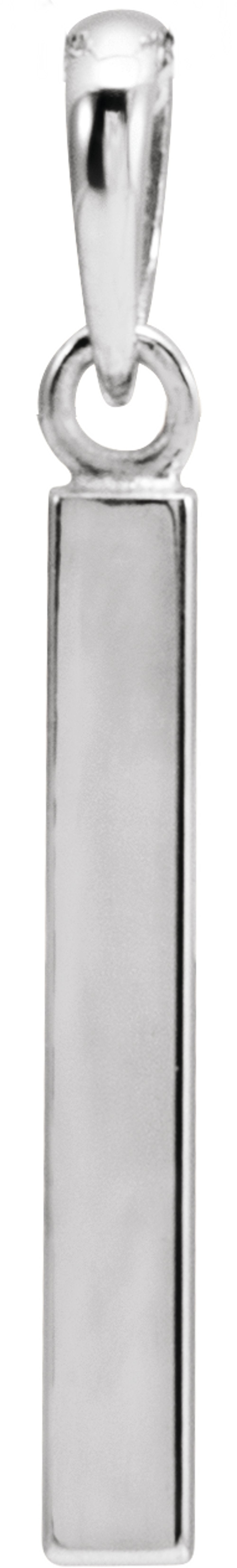 Sterling Silver Engravable Four-Sided Bar Pendant