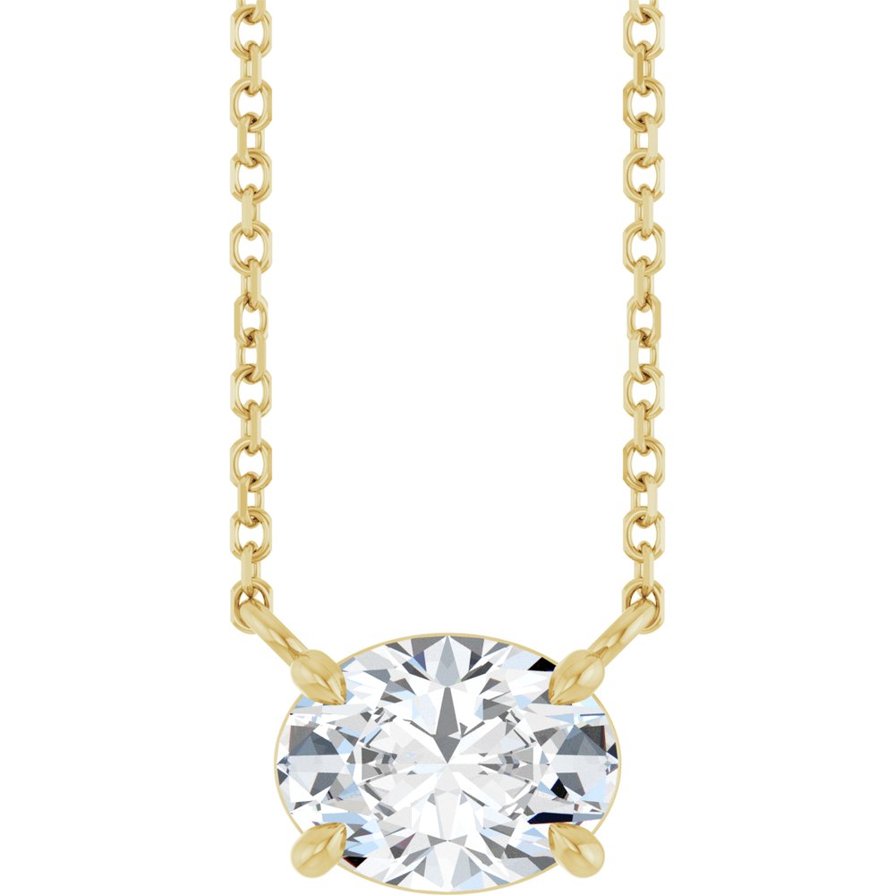 14K Yellow Natural White Sapphire 18" Necklace