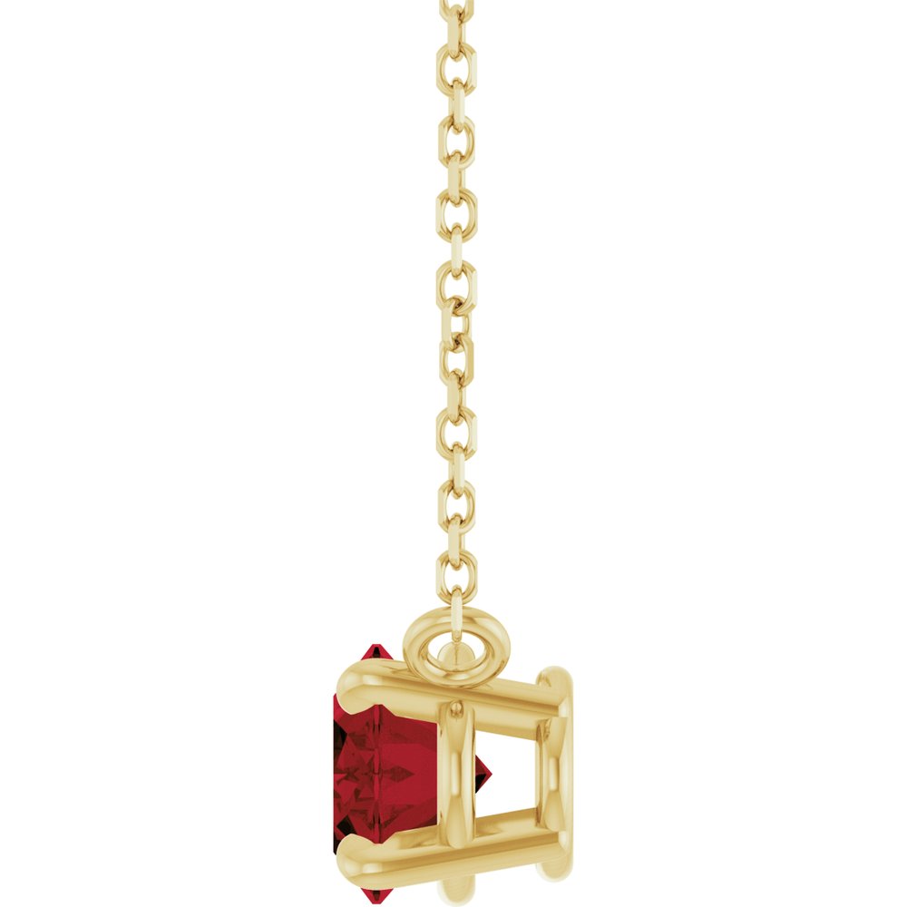 14K Yellow Gold Natural Mozambique Garnet 18" Necklace