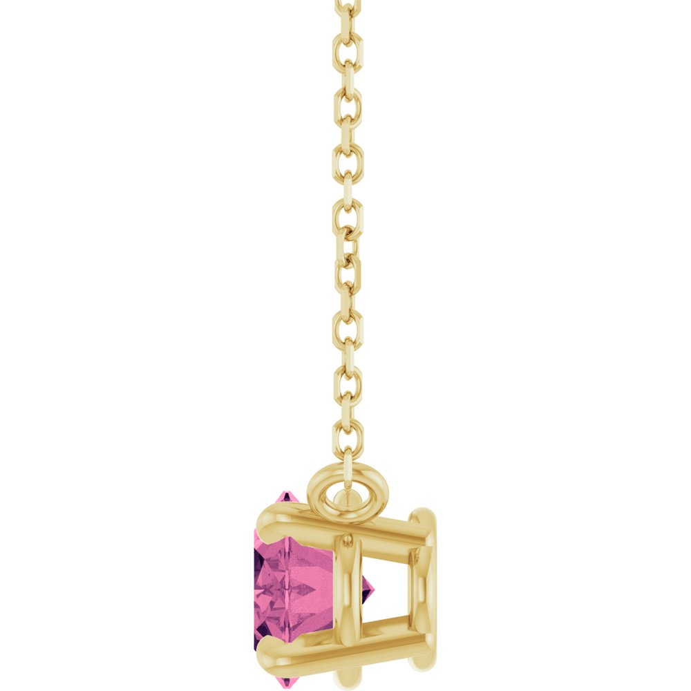 14K Yellow Natural Pink Tourmaline 18" Necklace