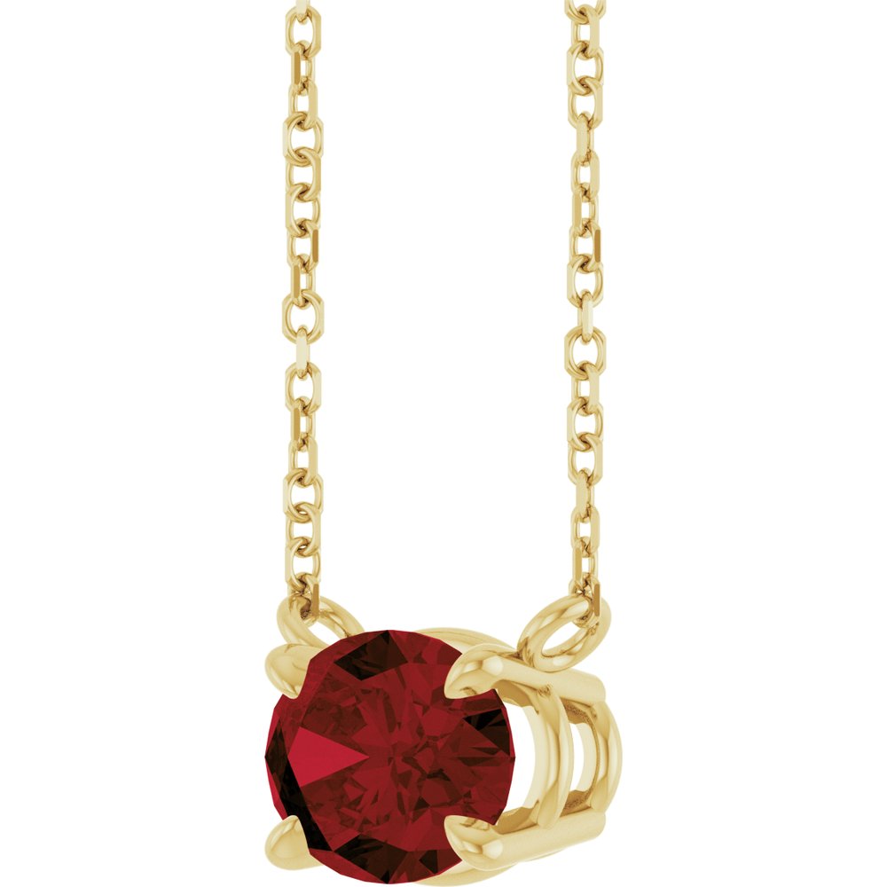 14K Yellow Gold Natural Blue Zircon 18" Necklace