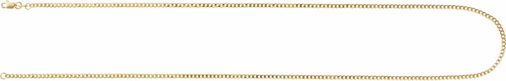 14K Yellow Gold 1.95 mm Curb 16" Chain