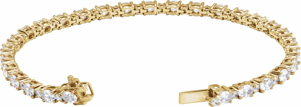 14K Yellow Gold 5 1/2 CTW Lab-Grown Diamond Line 7" Bracelet