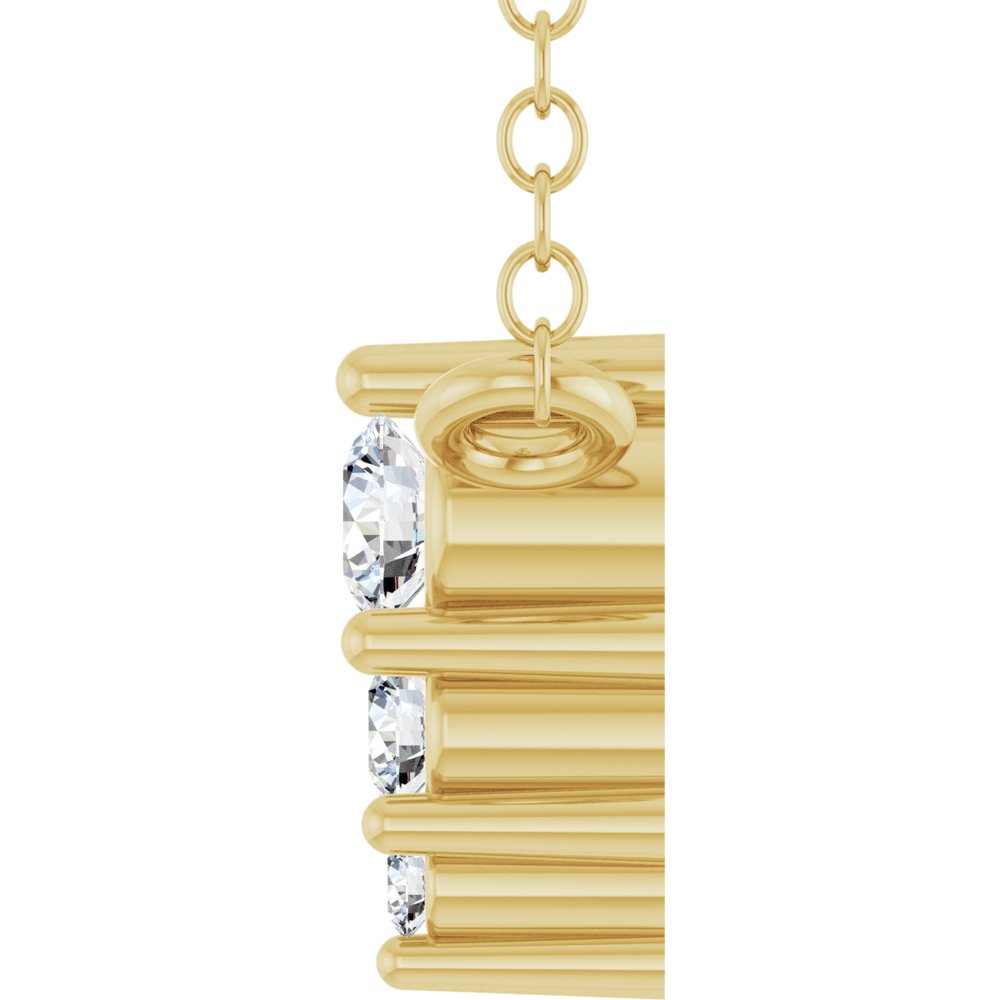 14K Yellow Gold .05 CTW Lab-Grown Diamond Graduated 18" Necklace