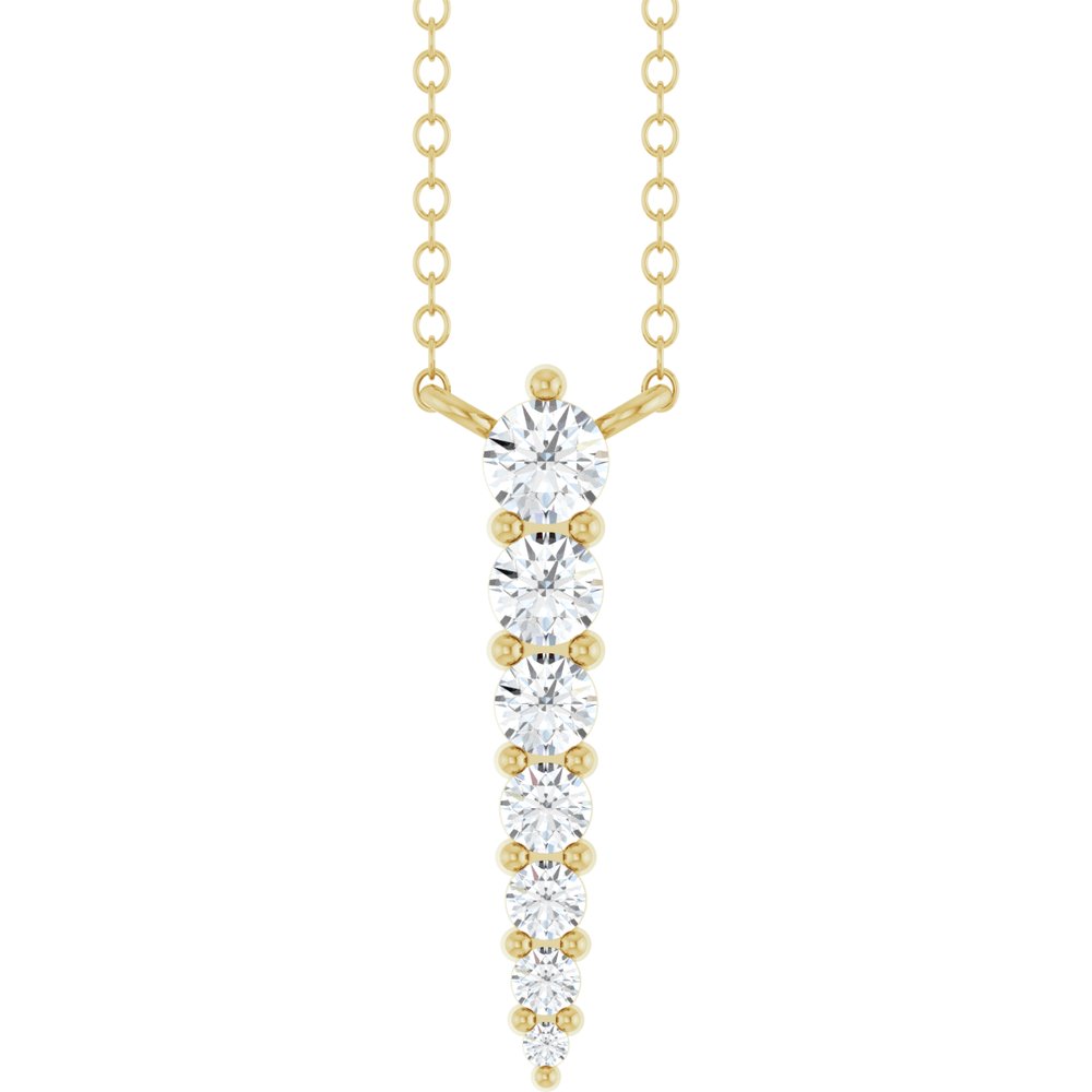 14K Yellow Gold 1/6 CTW Lab-Grown Diamond Graduated 18" Necklace