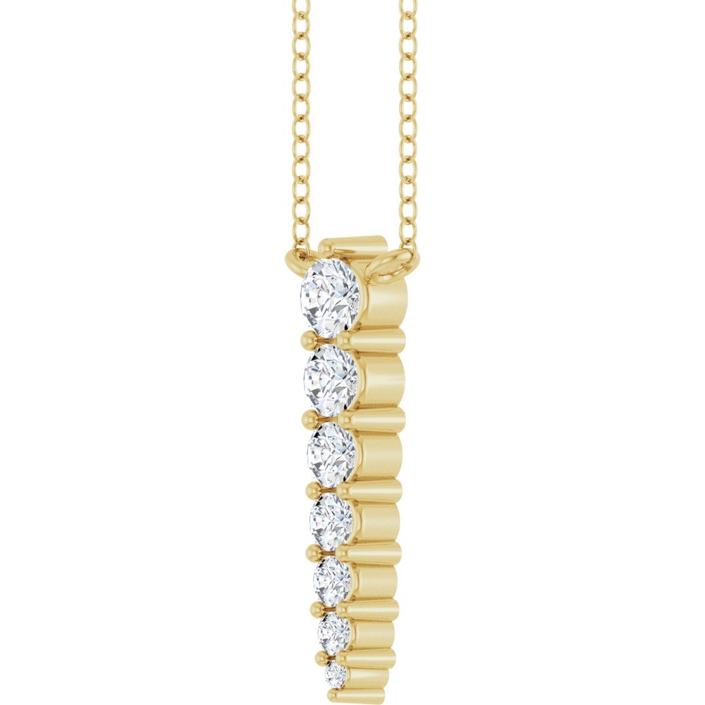 14K Yellow Gold 1/6 CTW Lab-Grown Diamond Graduated 18" Necklace