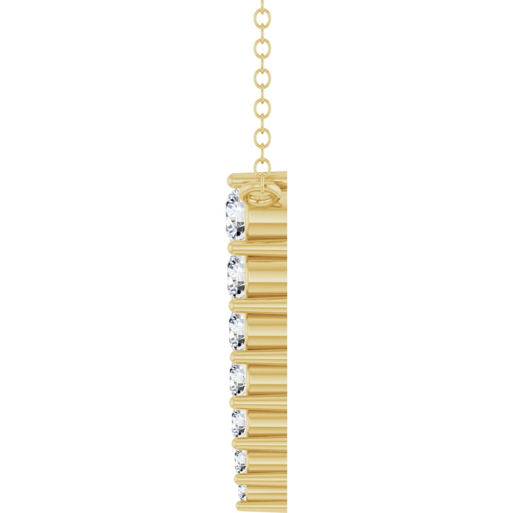 14K Yellow Gold 1/6 CTW Lab-Grown Diamond Graduated 18" Necklace