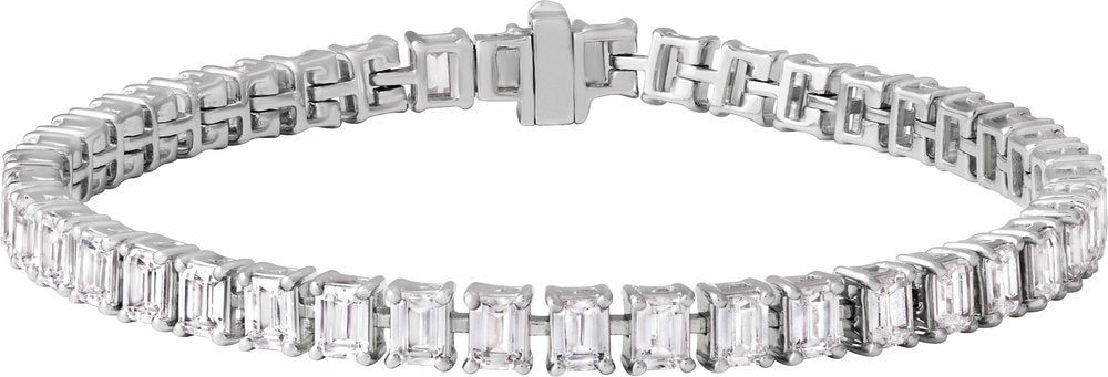 14K White Gold 10 1/2 CTW Lab-Grown Diamond Line 7" Bracelet