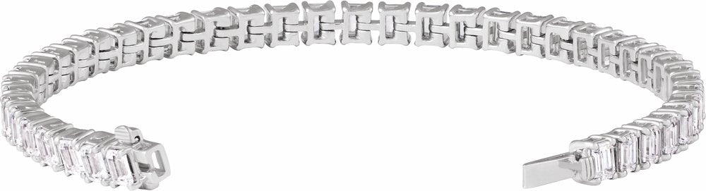 14K White Gold 10 1/2 CTW Lab-Grown Diamond Line 7" Bracelet