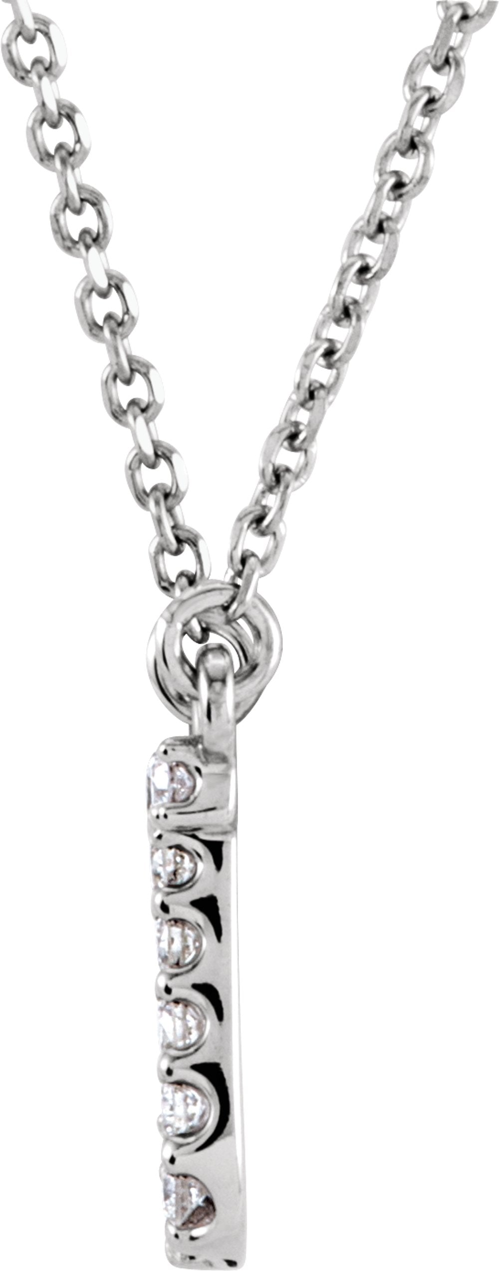14K White Gold 1/10 CTW Natural Diamond Initial J 16" Necklace