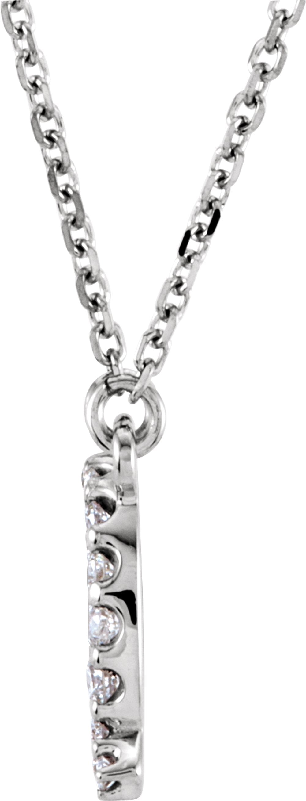 14K White Gold 1/6 CTW Natural Diamond Initial Q 16" Necklace