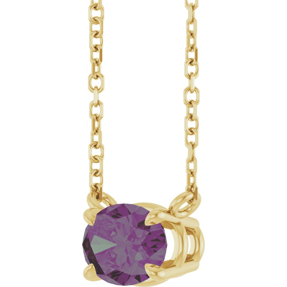 14K Yellow Lab-Grown Alexandrite 18" Necklace