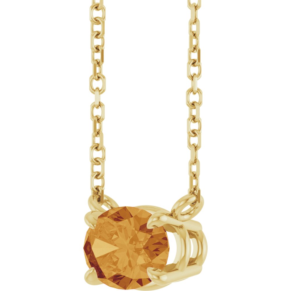 14K Yellow Natural Citrine 18" Necklace