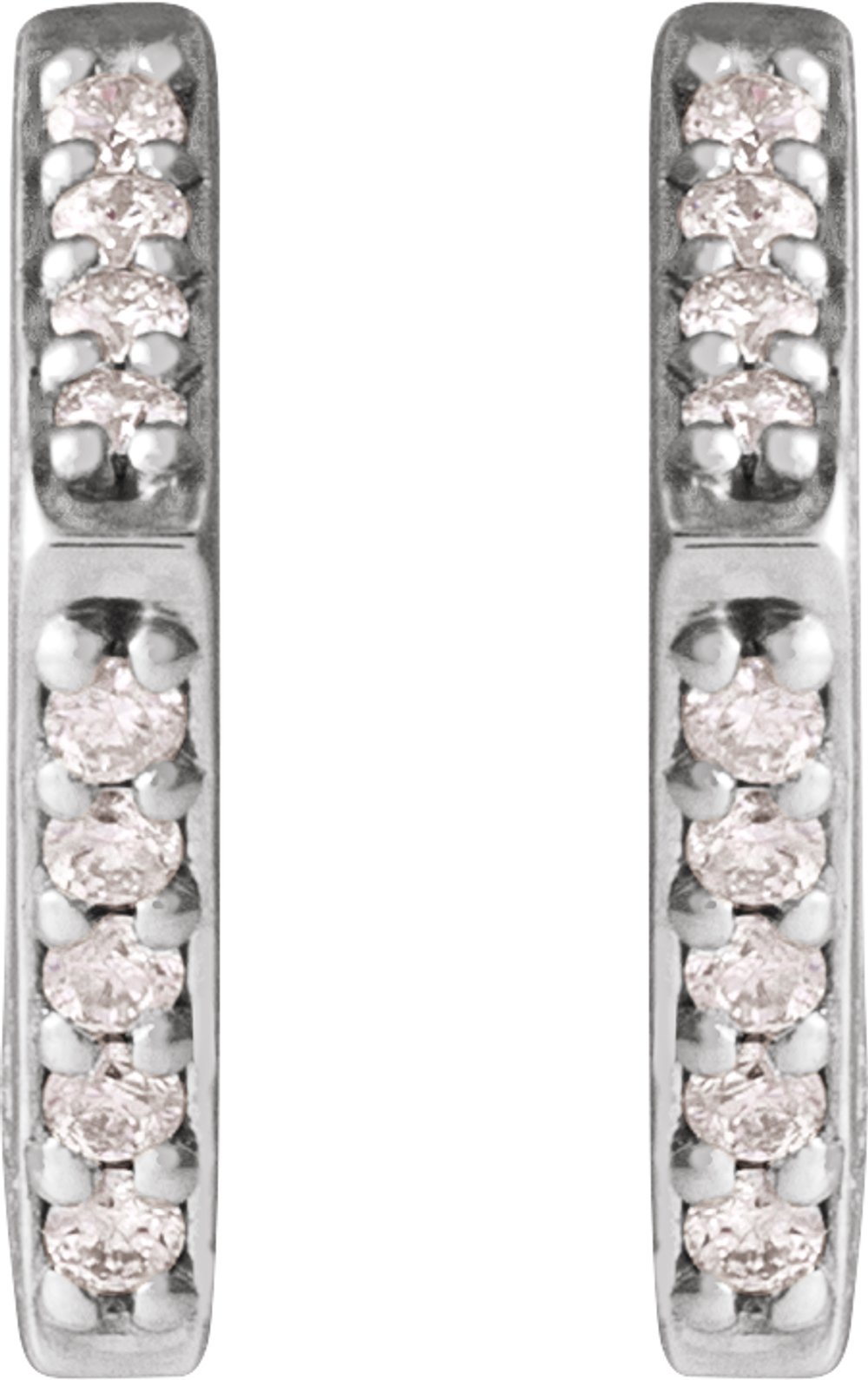 14K White Gold .07 CTW Natural Diamond Geometric Earrings