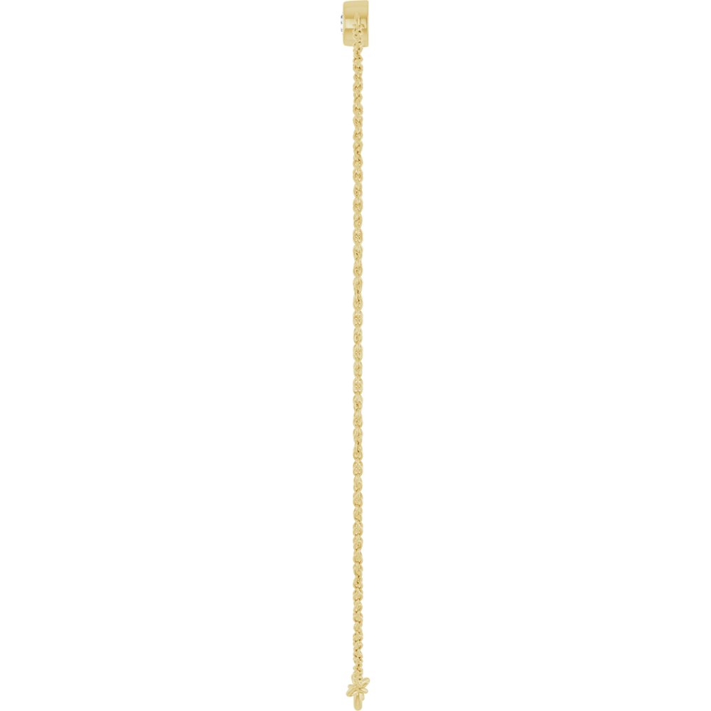 14K Yellow Gold 1/4 CTW Lab-Grown Diamond Three-Stone Line 7" Bracelet