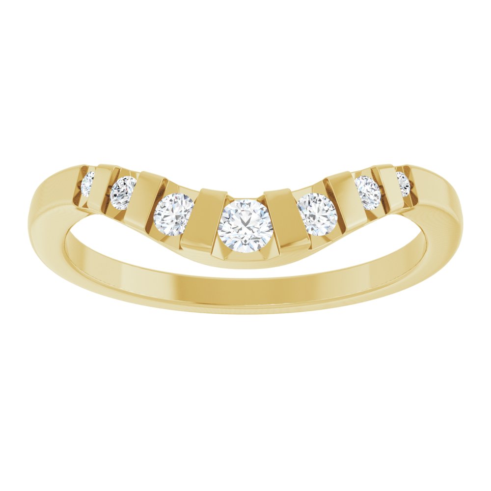 14K Yellow Round 1/6 CTW Lab-Grown Diamond Channel-Set Contour Band