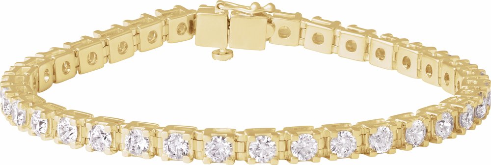 14K Yellow Gold 7 CTW Lab-Grown Diamond Line 7 1/4" Bracelet