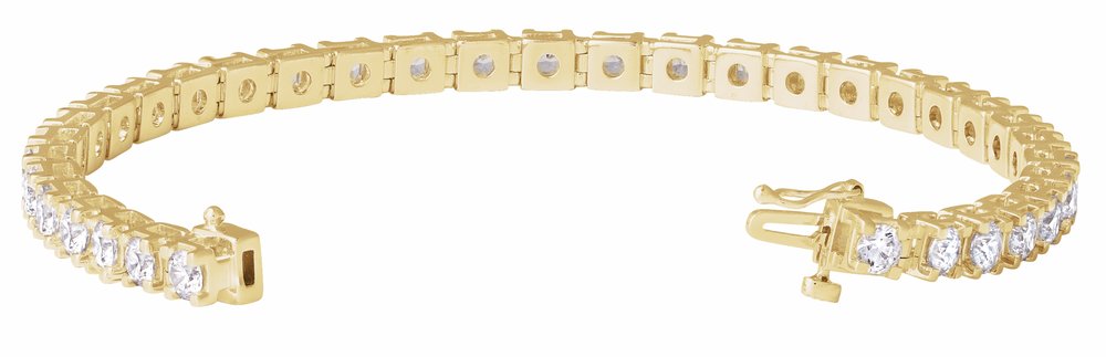 14K Yellow Gold 7 CTW Lab-Grown Diamond Line 7 1/4" Bracelet