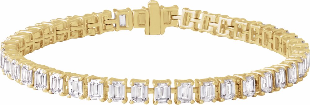 14K Yellow Gold 10 1/2 CTW Lab-Grown Diamond Line 7" Bracelet