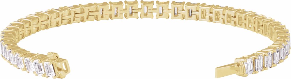 14K Yellow Gold 10 1/2 CTW Lab-Grown Diamond Line 7" Bracelet