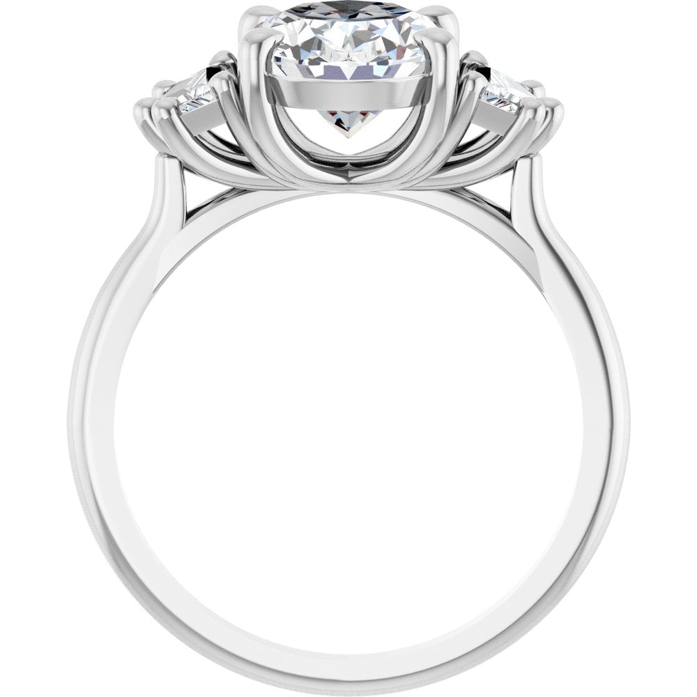 14K White Gold 2 1/2 CTW Lab-Grown Diamond Three-Stone Engagement Ring