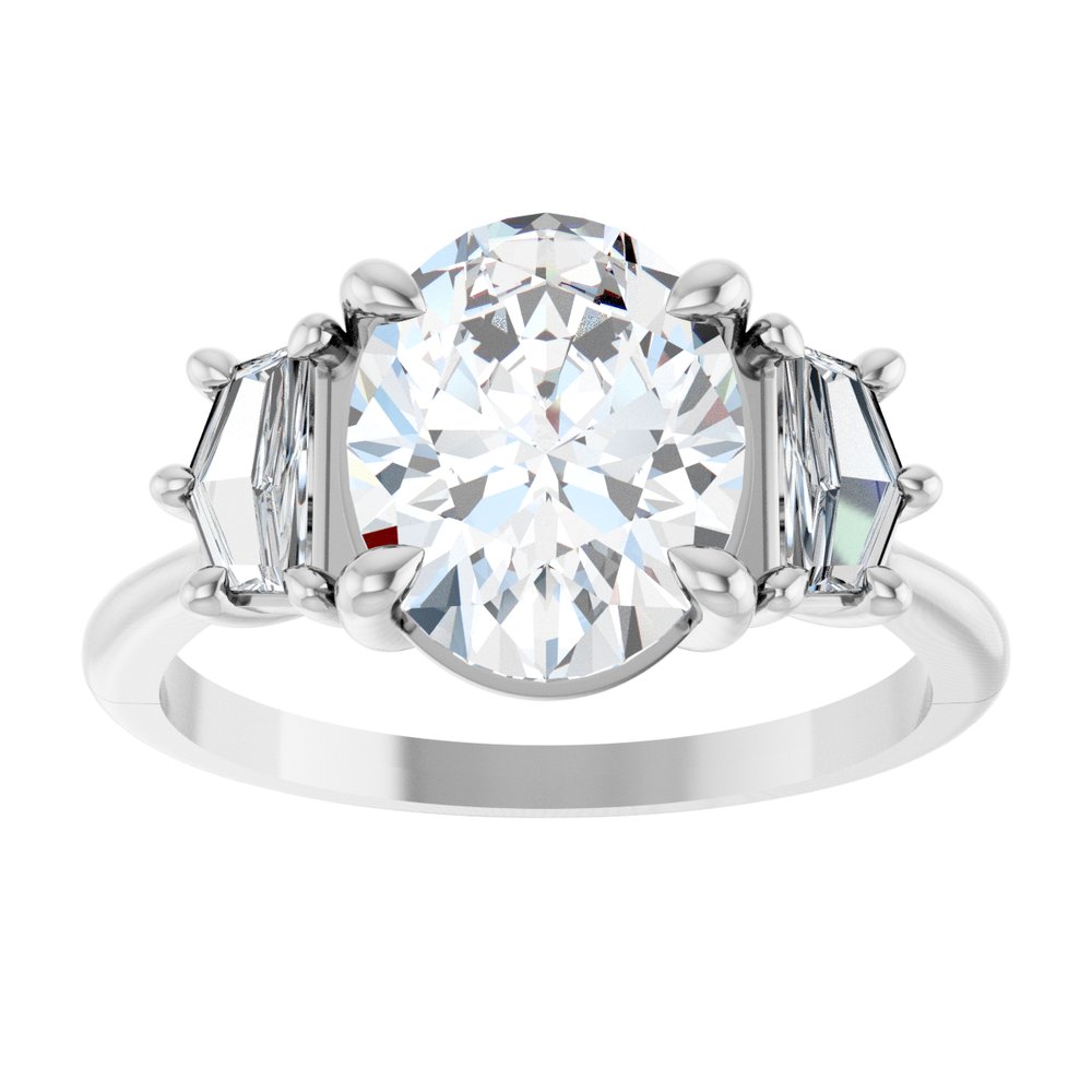 14K White Gold 2 1/2 CTW Lab-Grown Diamond Three-Stone Engagement Ring