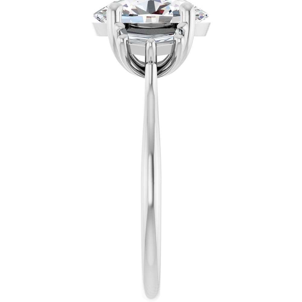 14K White Gold 2 1/2 CTW Lab-Grown Diamond Three-Stone Engagement Ring