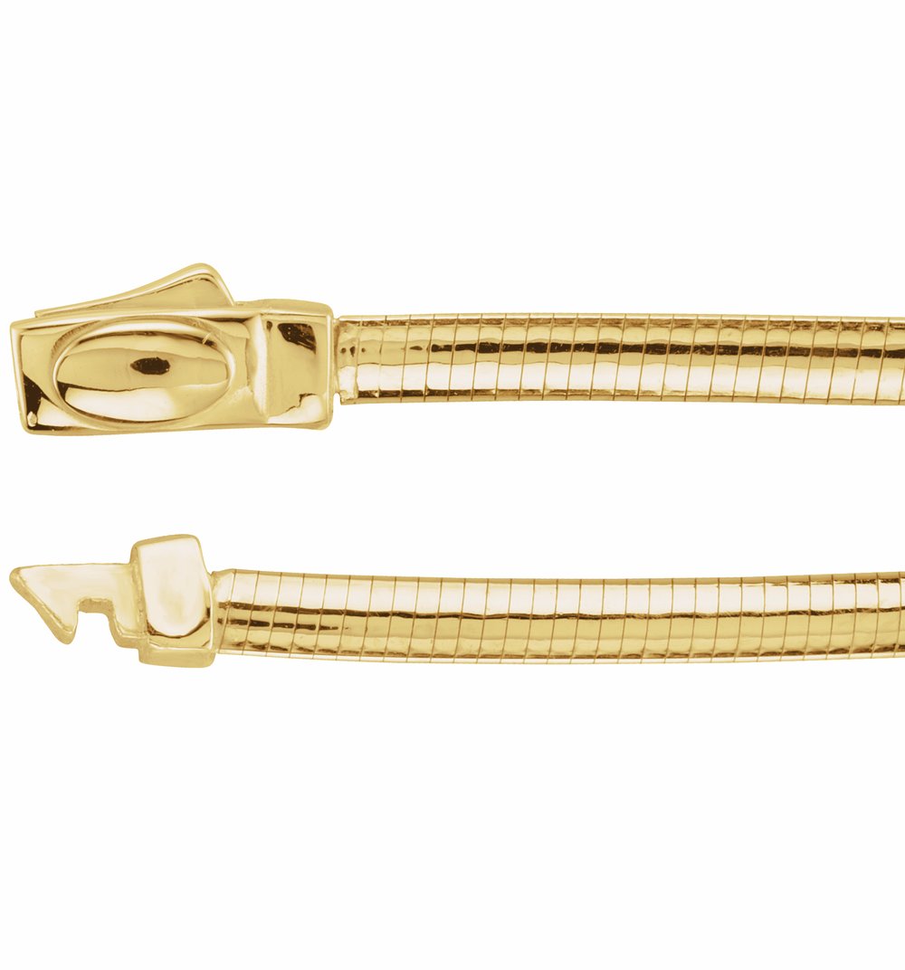 14K Yellow/White Gold 3 mm Reversible Omega 16" Chain