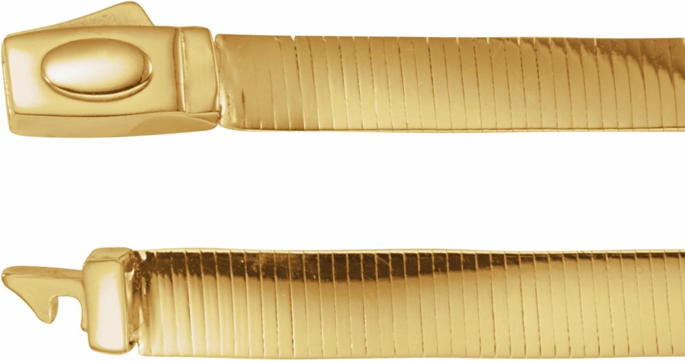 14K Yellow/White Gold 6 mm Reversible Omega 18" Chain