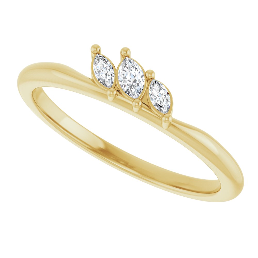 14K Yellow Gold 1/8 CTW Natural Diamond Ring