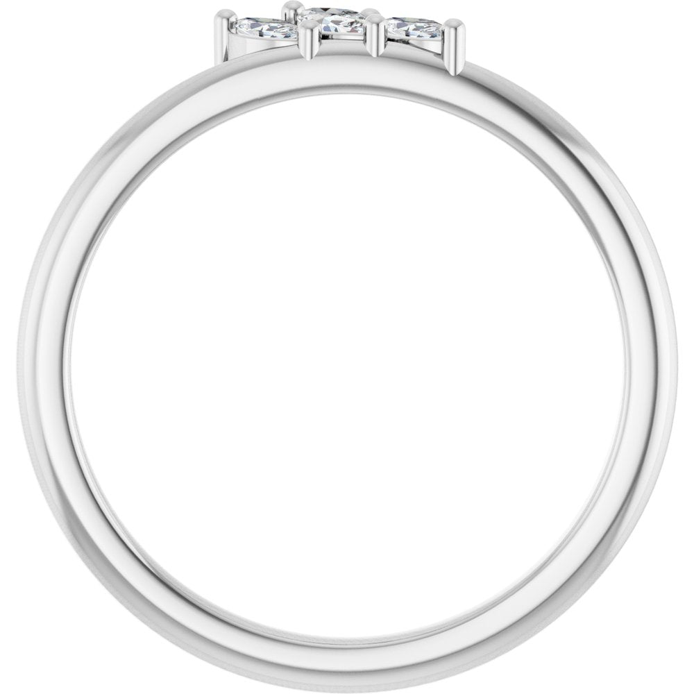 14K White 1/8 CTW Natural Diamond Ring