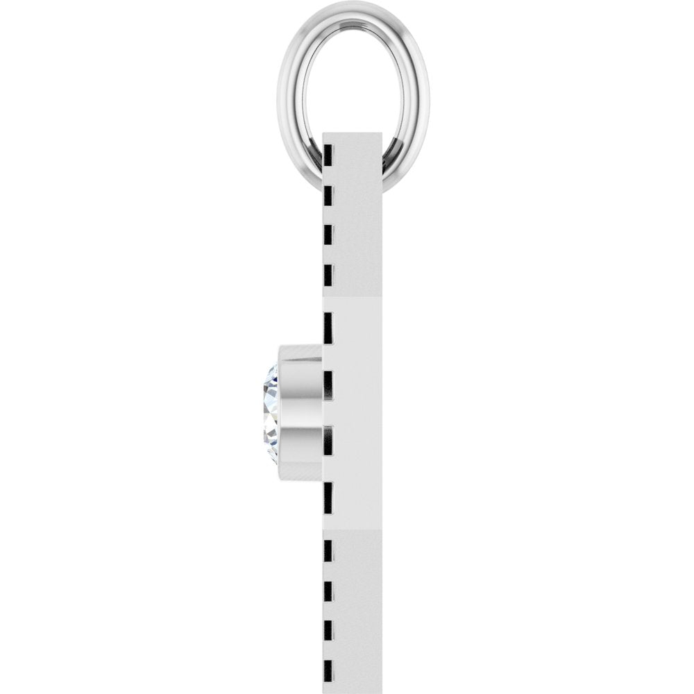 14K White Gold .06 CT Natural Diamond Medallion Pendant
