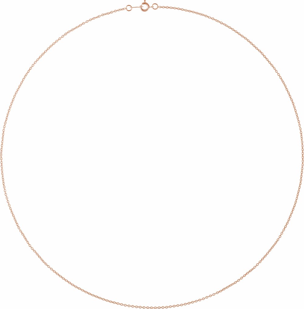 10K Rose 1 mm Cable 18" Chain