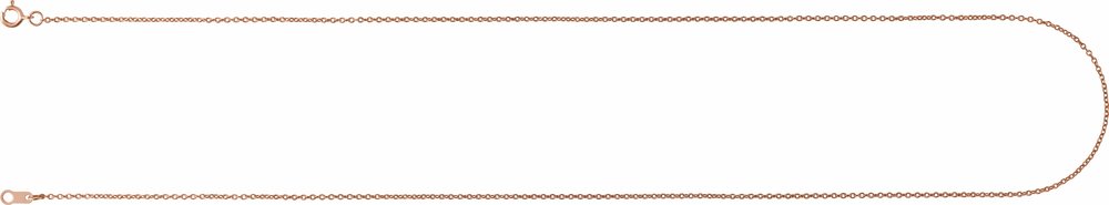 10K Rose Gold 1 mm Cable 16" Chain