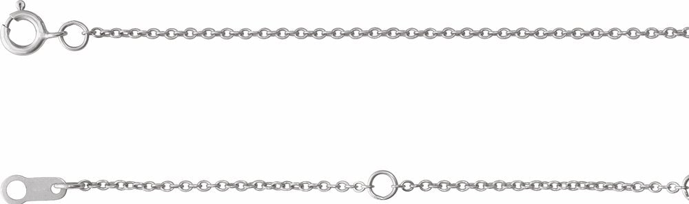 10K White Gold 1 mm Adjustable Cable 6 1/2-7 1/2" Chain