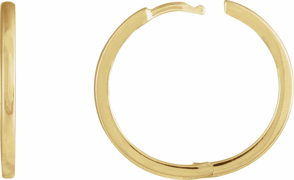 14K Yellow Gold Hinged 20 mm Hoop Earrings