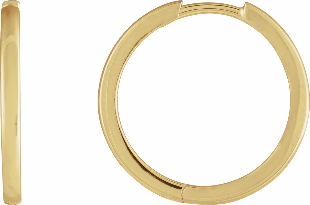 14K Yellow Gold Hinged 18 mm Hoop Earrings