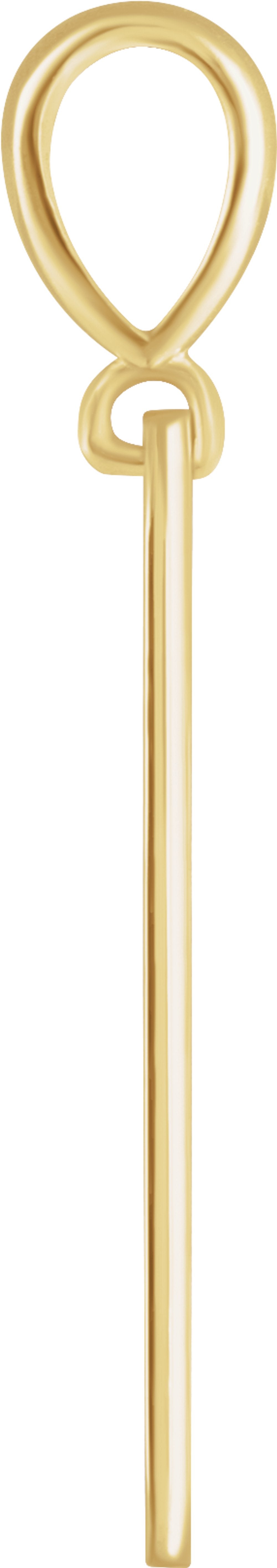 14K Yellow Gold Engravable Dog Tag Pendant