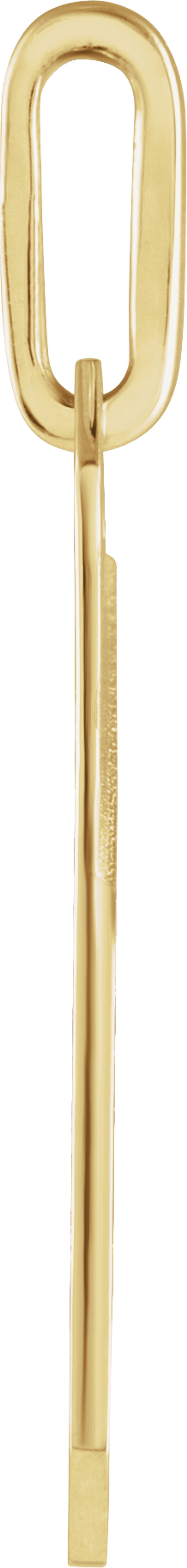 14K Yellow Gold Engravable Dog Tag Pendant