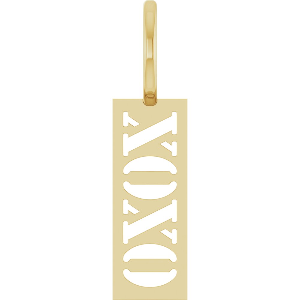 14K Yellow Gold XOXO Charm/Pendant