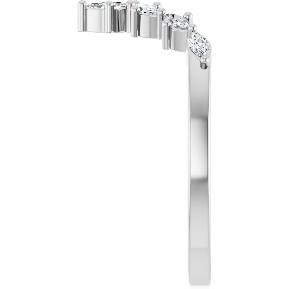 14K White Gold 1/5 CTW Lab-Grown Diamond Contour Band