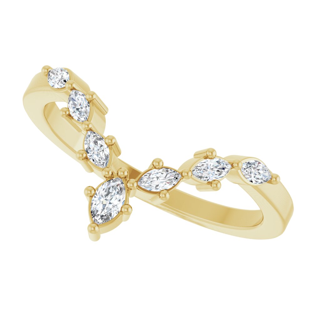 14K Yellow Gold 1/4 CTW Natural Diamond Contour Band