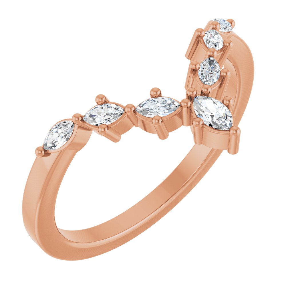 14K Rose Gold 1/4 CTW Natural Diamond Contour Band