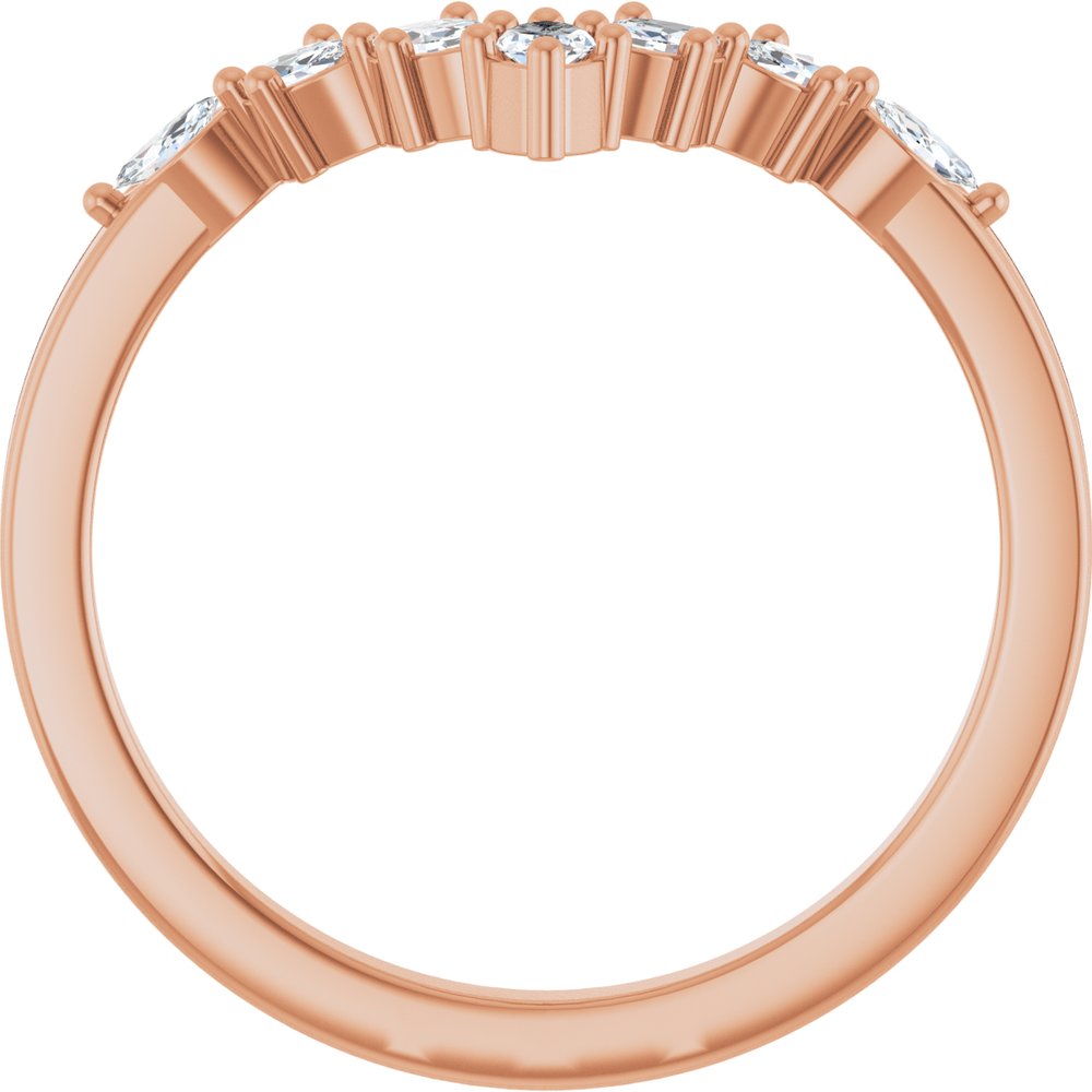 14K Rose Gold 1/4 CTW Natural Diamond Contour Band