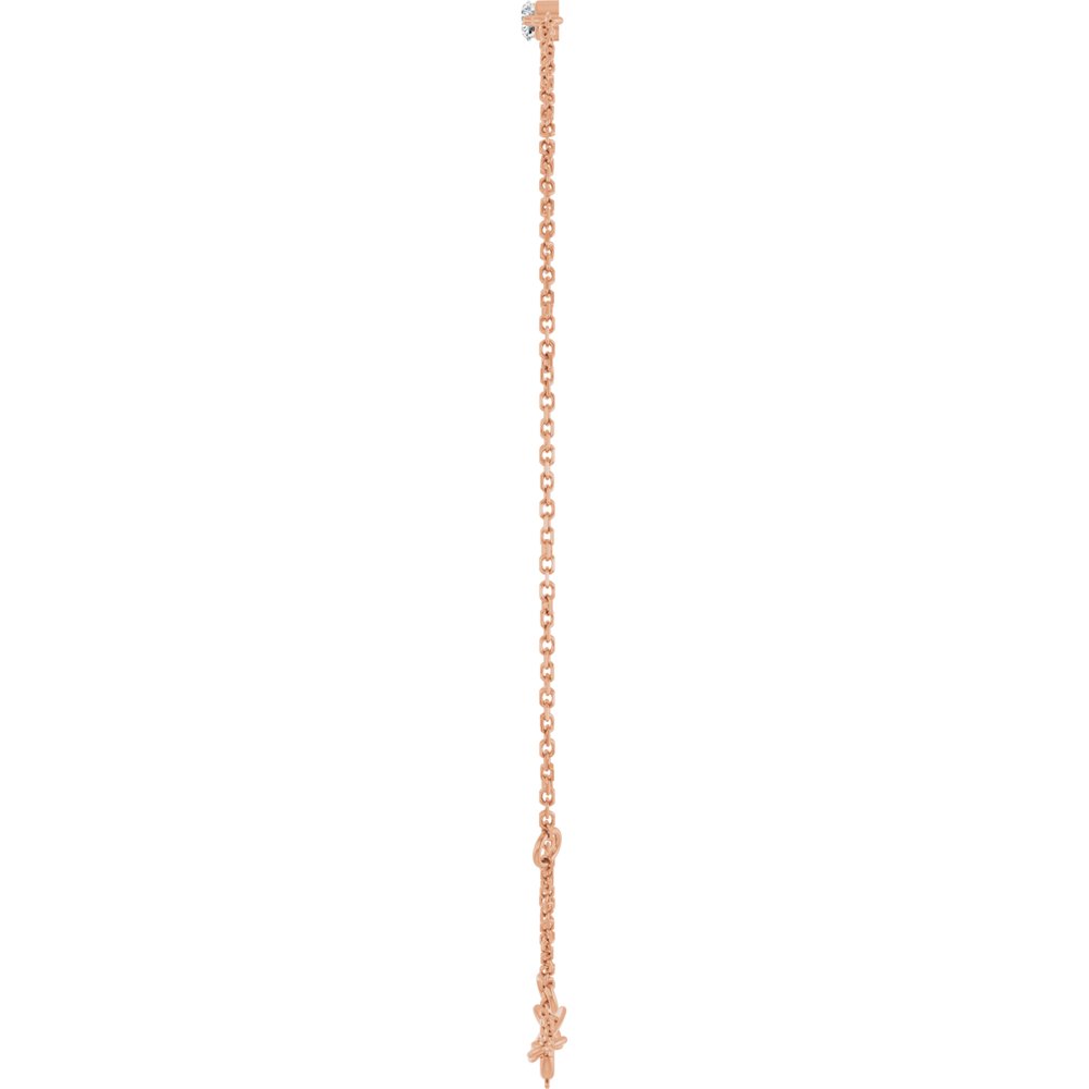 14K Rose Gold 1/10 Natural Diamond Graduated 6 1/2-7 1/2" Bracelet