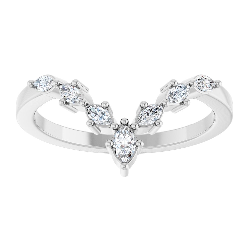 14K White Gold 1/4 CTW Natural Diamond Contour Band